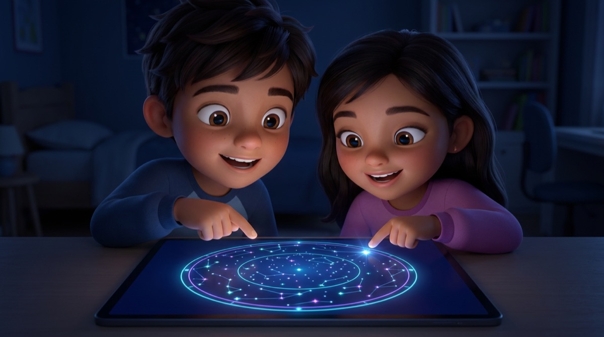 Ilustración: Juega con el planisferio