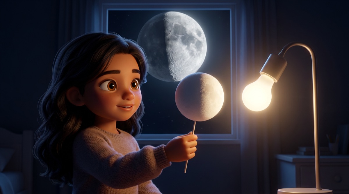 Ilustración: La Luna no brilla sola