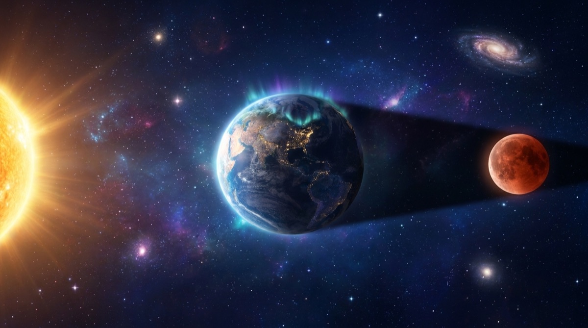 Ilustración: Eclipse de Luna: la Tierra tapa la luz