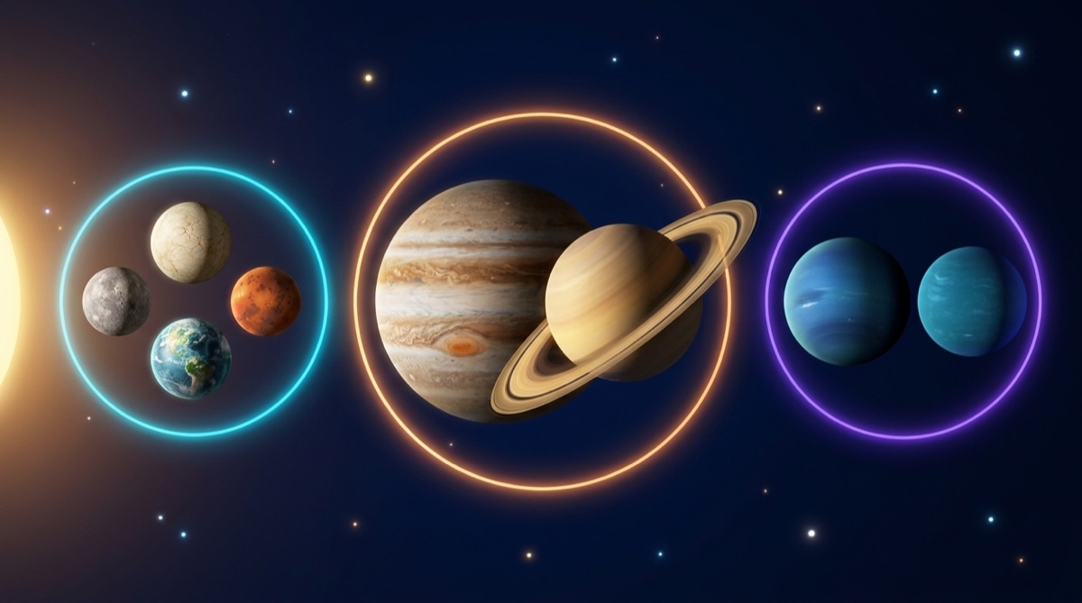 Ilustración: Tres familias de planetas