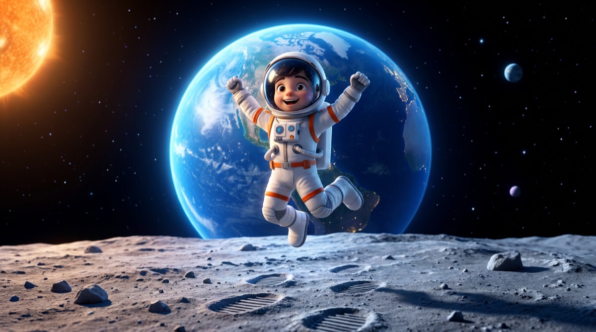Ilustración: Saltar en la Luna
