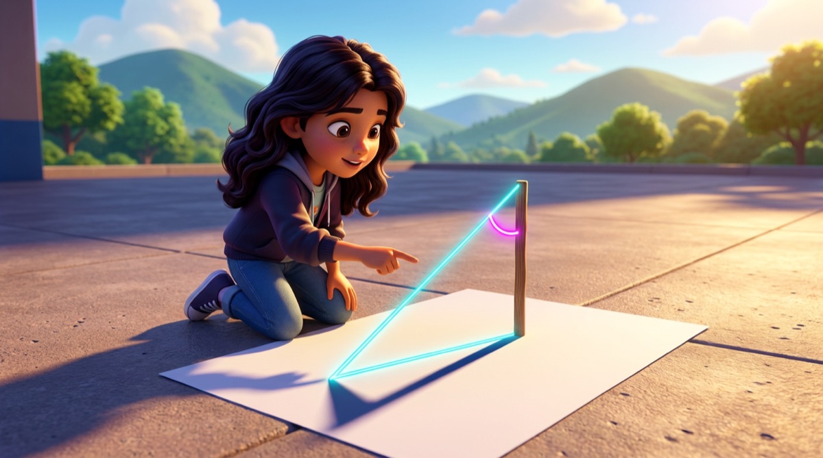Ilustración: El ángulo de una sombra