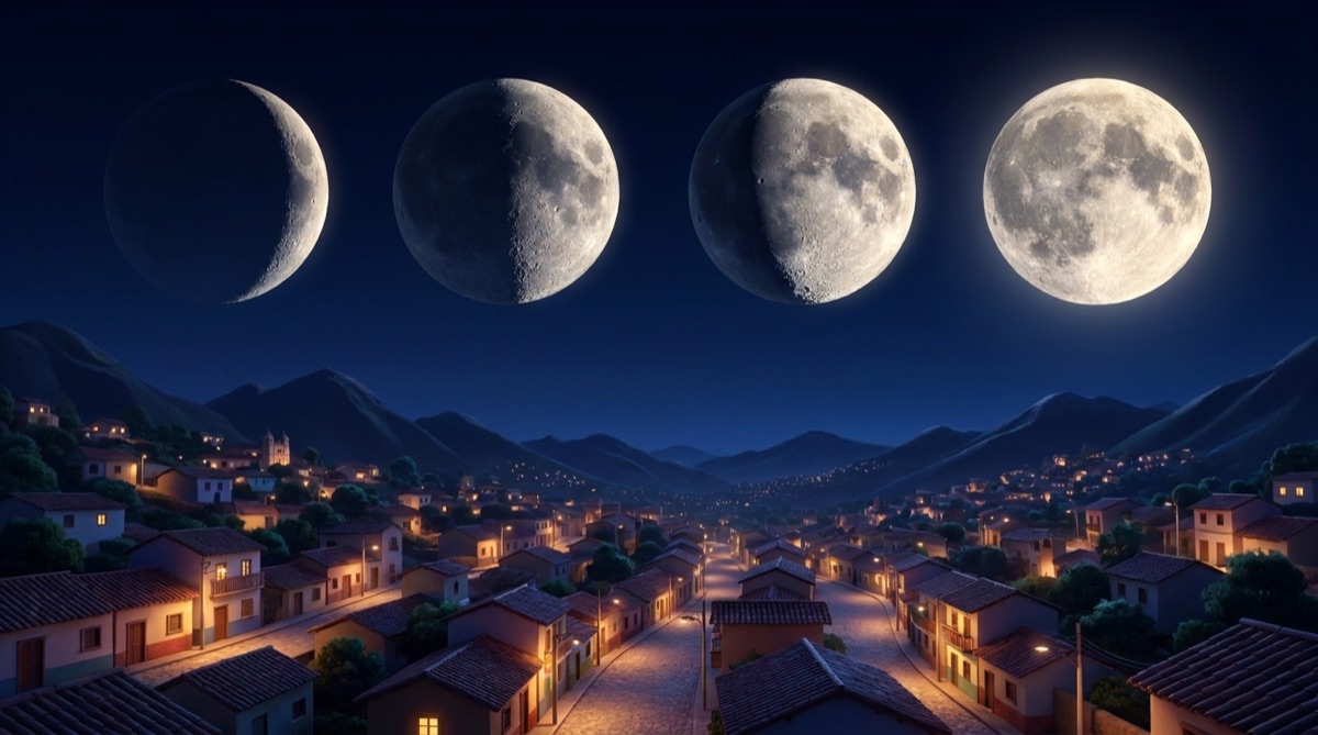 Ilustración: Las fases de la Luna