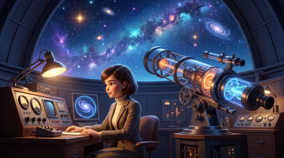 Ilustración: Una astrónoma que eligió el problema tranquilo