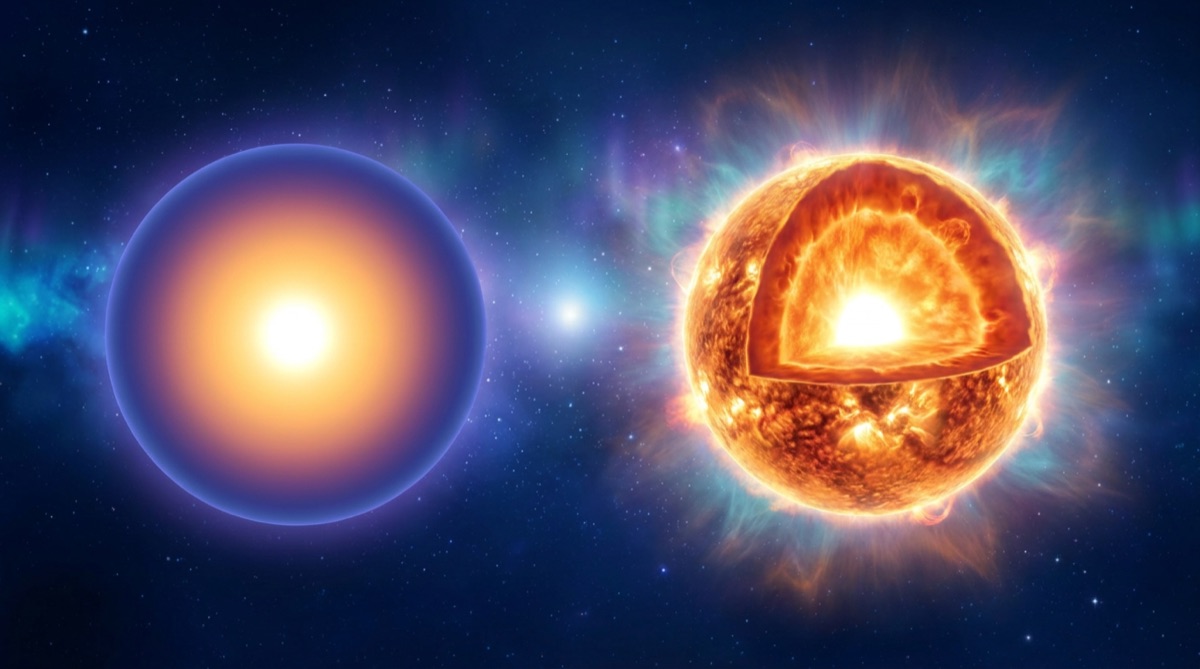 Ilustración: Estimaciones por análisis dimensional frente al modelo solar estándar