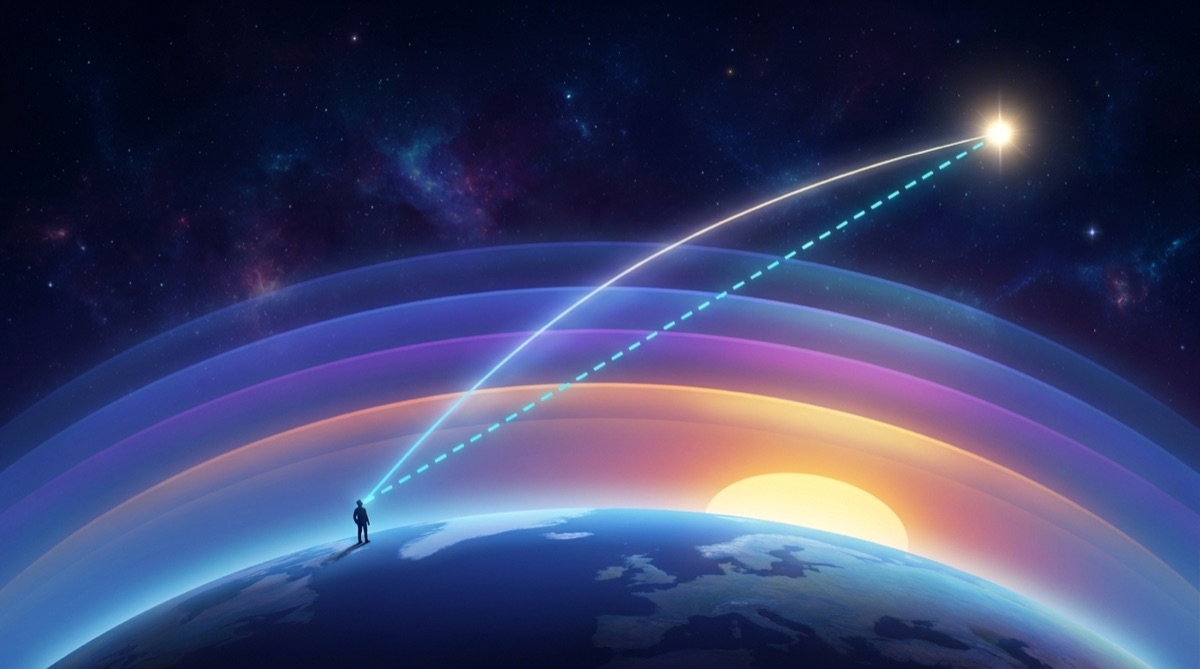 Ilustración: Refracción atmosférica