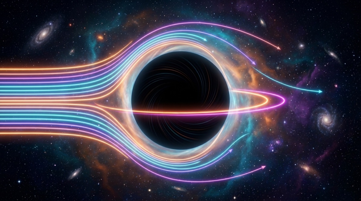 Ilustración: La luz: esfera de fotones y parámetro de impacto crítico
